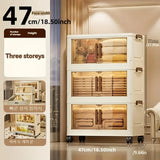 Boîte de rangement pliable avec porte transparente