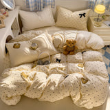 Parure de lit à rayures marron – Housse de couette