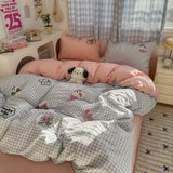 Parure de lit à rayures marron – Housse de couette