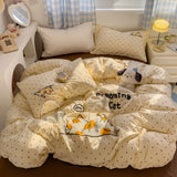 Parure de lit à rayures marron – Housse de couette