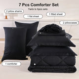 Parure de lit 5 ou 7 pièces avec drap-housse, drap plat et taies d’oreiller